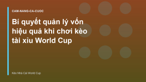 Read more about the article Bí quyết quản lý vốn hiệu quả khi chơi kèo tài xỉu World Cup